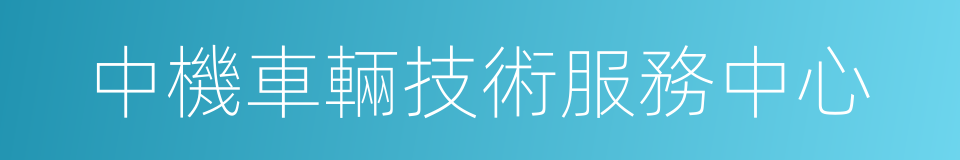 中機車輛技術服務中心的同義詞
