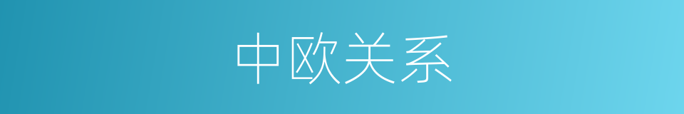 中欧关系的同义词