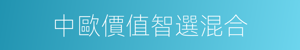 中歐價值智選混合的同義詞