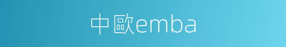 中歐emba的同義詞