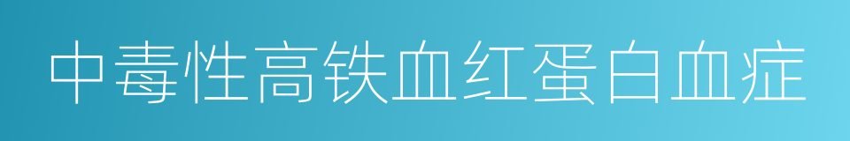 中毒性高铁血红蛋白血症的同义词