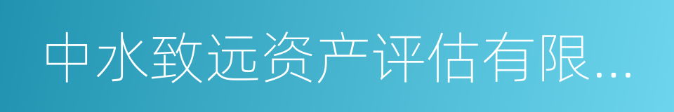 中水致远资产评估有限公司的同义词