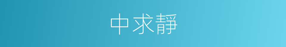 中求靜的同義詞