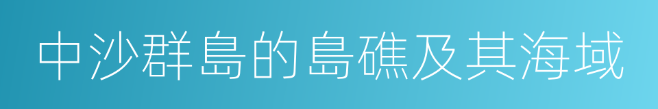 中沙群島的島礁及其海域的同義詞