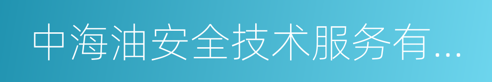 中海油安全技术服务有限公司的同义词