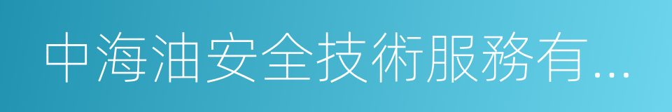 中海油安全技術服務有限公司的同義詞