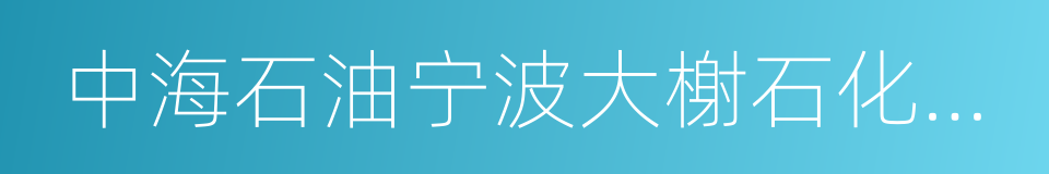 中海石油宁波大榭石化有限公司的同义词