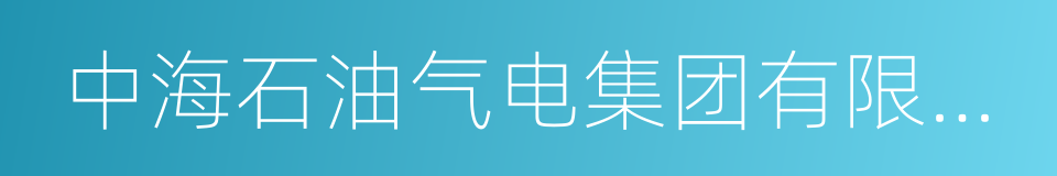 中海石油气电集团有限责任公司的同义词