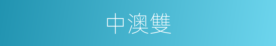 中澳雙的同義詞