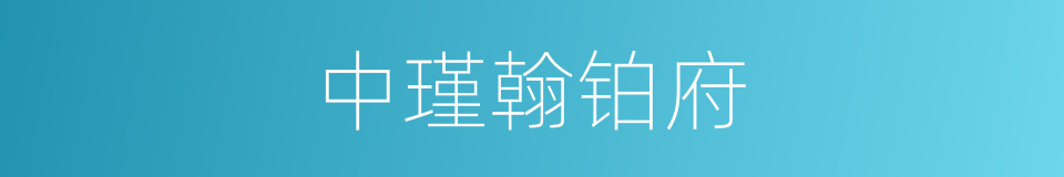 中瑾翰铂府的同义词