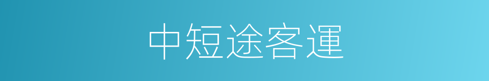 中短途客運的同義詞