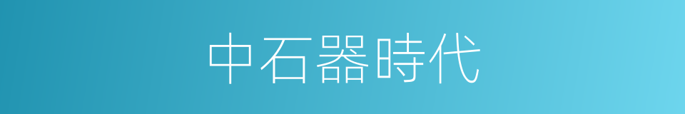 中石器時代的意思