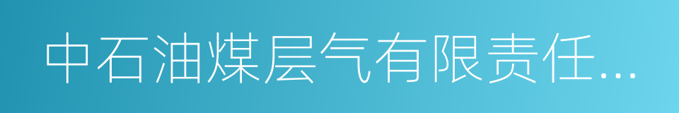 中石油煤层气有限责任公司的同义词