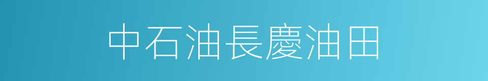 中石油長慶油田的同義詞