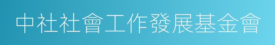 中社社會工作發展基金會的同義詞