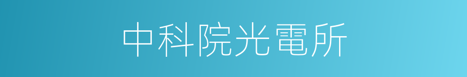 中科院光電所的同義詞