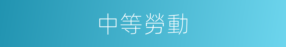 中等勞動的同義詞