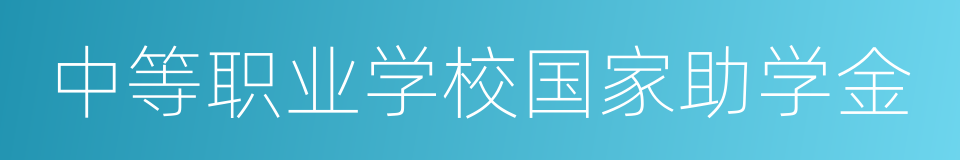 中等职业学校国家助学金的同义词