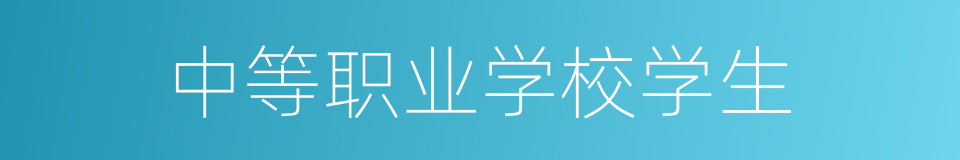 中等职业学校学生的同义词