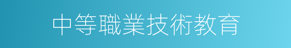 中等職業技術教育的同義詞