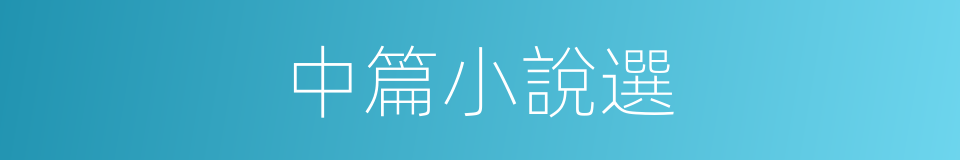 中篇小說選的同義詞