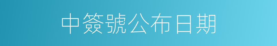 中簽號公布日期的同義詞