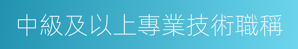 中級及以上專業技術職稱的同義詞