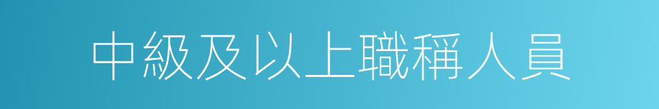 中級及以上職稱人員的同義詞