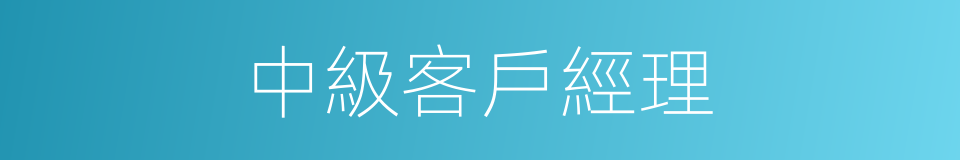 中級客戶經理的同義詞