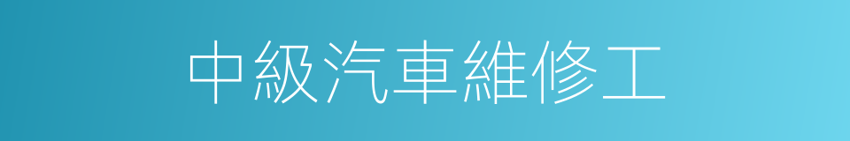 中級汽車維修工的同義詞