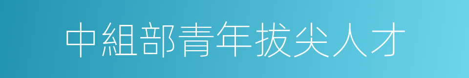 中組部青年拔尖人才的同義詞