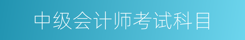 中级会计师考试科目的同义词