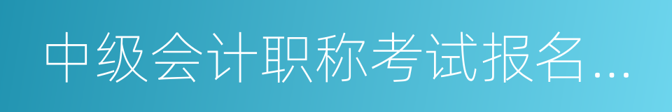 中级会计职称考试报名条件的同义词