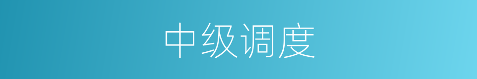 中级调度的意思