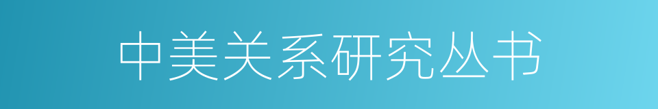 中美关系研究丛书的同义词