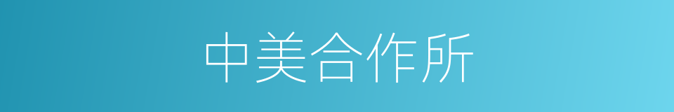 中美合作所的意思