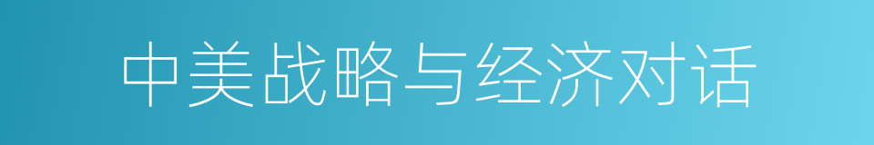 中美战略与经济对话的同义词