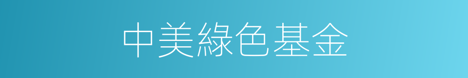中美綠色基金的同義詞