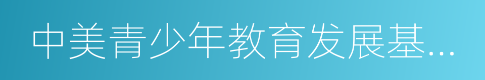 中美青少年教育发展基金会的同义词