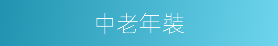 中老年裝的同義詞