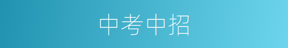 中考中招的同义词