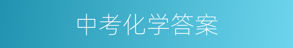 中考化学答案的同义词
