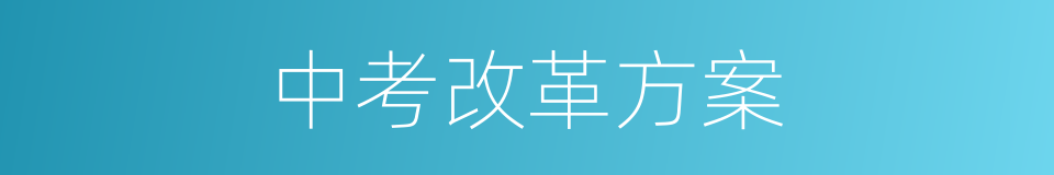 中考改革方案的同义词