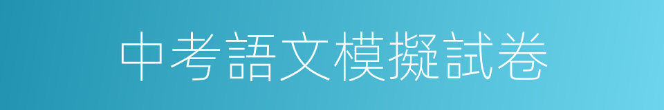 中考語文模擬試卷的同義詞