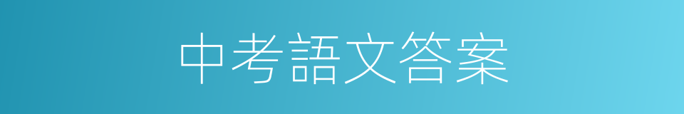 中考語文答案的同義詞