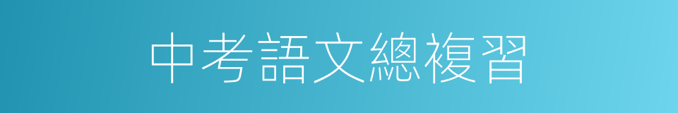 中考語文總複習的同義詞