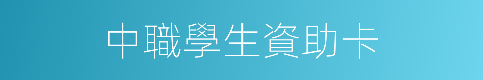 中職學生資助卡的同義詞
