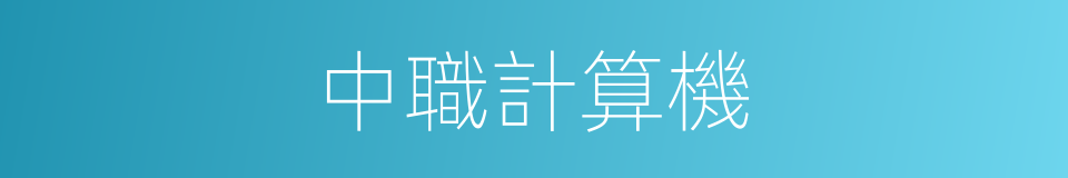 中職計算機的同義詞