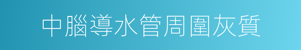 中腦導水管周圍灰質的同義詞