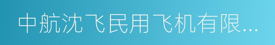 中航沈飞民用飞机有限责任公司的同义词